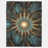 Radiant Fractal Flower フリースブランケット (正面)