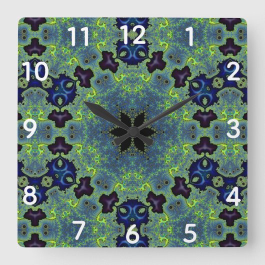Radiant Fractal Symphony スクエア壁時計 (正面)