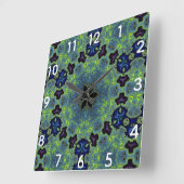 Radiant Fractal Symphony スクエア壁時計 (傾斜)