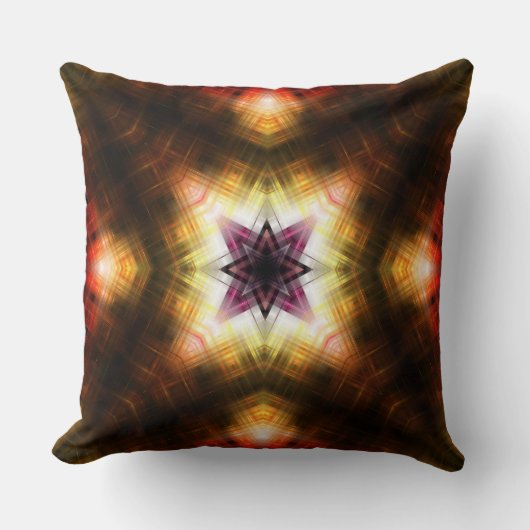Radiant Geometric Starburst with Abstract Light クッション (正面)