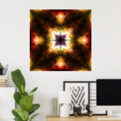 Radiant Geometric Starburst with Abstract Light ポスター (ホームオフィス)