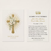 Radiant Gold Cross Wedding Blessing Prayer (正面&裏面)