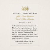 Radiant Gold Cross Wedding Blessing Prayer (裏面)