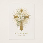 Radiant Gold Cross Wedding Blessing Prayer (正面)