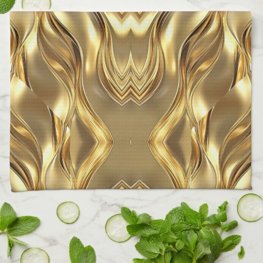 Radiant Golden Pattern キッチンタオル (折り畳み)