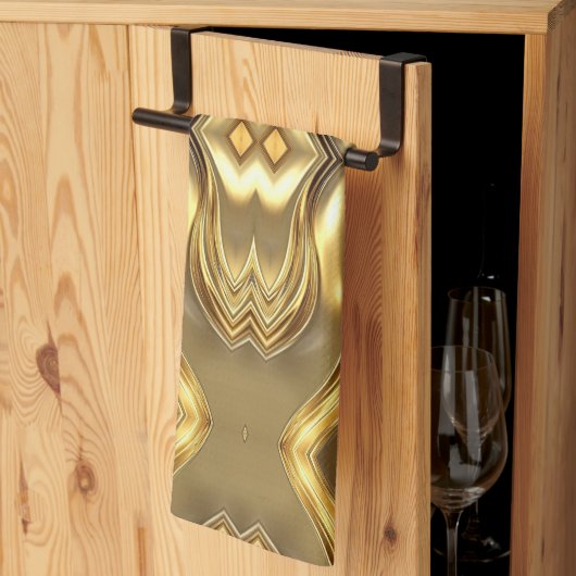 Radiant Golden Pattern キッチンタオル (三つ折り)