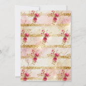 Radiant Golden Sparkle Botanical Cross Baptism 招待状 (裏面)