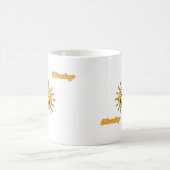 Radiant Golden Sun Artistic Graphic Mug コーヒーマグカップ (中央)
