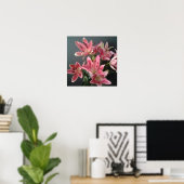 Radiant Grace:  Pink Lilies in Bloom ポスター (ホームオフィス)