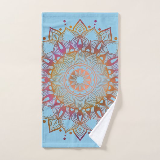 Radiant Harmony: Mandala and Floral Towel Set バスタオルセット (ハンドタオル)