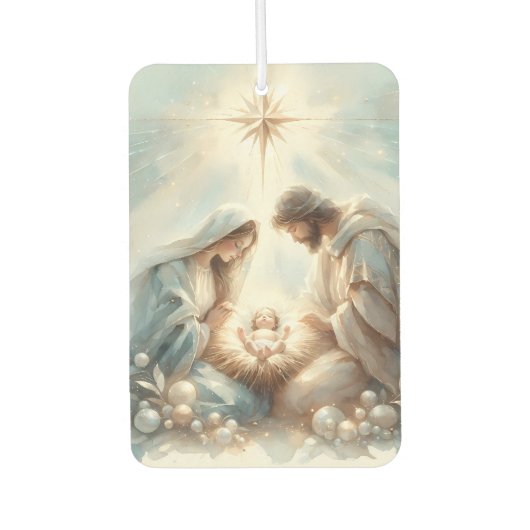 Radiant Holy Family Nativity Scene カーエアーフレッシュナー (正面)