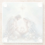 Radiant Holy Family Nativity Scene ガラスコースター (裏面)