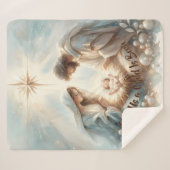 Radiant Holy Family Nativity Scene シェルパブランケット (正面(横))