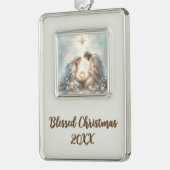 Radiant Holy Family Nativity Scene シルバープレートフレームオーナメント (左)