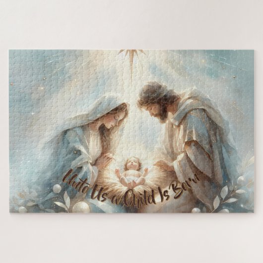 Radiant Holy Family Nativity Scene ジグソーパズル (横)