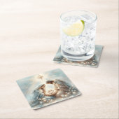 Radiant Holy Family Nativity Scene スクエアペーパーコースター (インサイチュ)