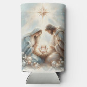 Radiant Holy Family Nativity Scene スリム缶クーラー (裏面)