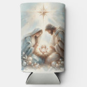 Radiant Holy Family Nativity Scene スリム缶クーラー (正面)