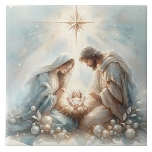 Radiant Holy Family Nativity Scene タイル (正面)