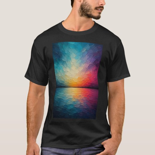 Radiant Horizon | 抽象的な反射 Tシャツ (正面)