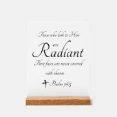 Radiant in Him木製ブロック付きアクリルの看板 アクリルサイン (正面)
