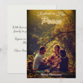 Radiant in His Peace Religious Elegant One Photo  シーズンカード (正面/裏面)