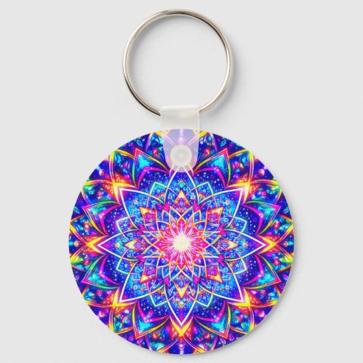 Radiant Kaleidoscope Mandala –Color Harmony Charm キーホルダー (正面)
