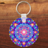 Radiant Kaleidoscope Mandala –Color Harmony Charm キーホルダー (正面)