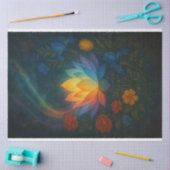 Radiant Lotus in Cosmic Glow Decompage紙LGBTQ 薄葉紙 (クラフト)