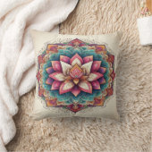 Radiant Lotus Mandala：咲く穏やかさ クッション (ブランケット)