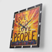 Radiant Love God Love People Art スクエア壁時計 (傾斜)