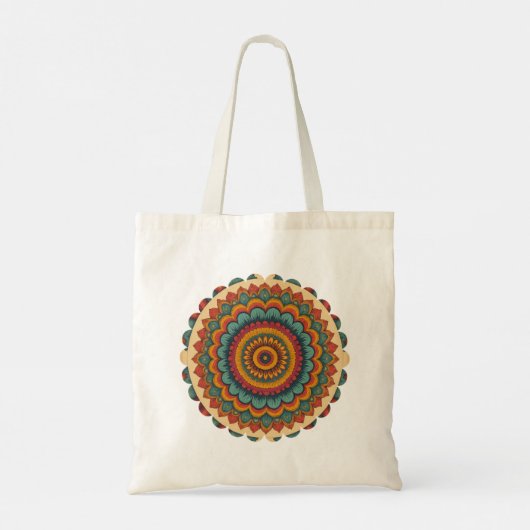 Radiant Mandala Boho Tote Bag トートバッグ (裏面)