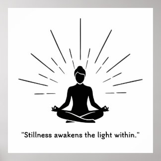 Radiant Meditation Silhouette ポスター