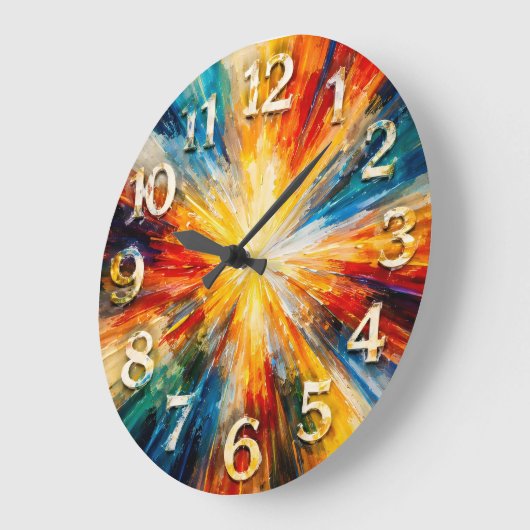 Radiant Moment — Expressive Abstract ラージ壁時計 (傾斜)