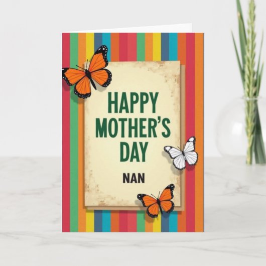 Radiant Mothers Day Stripes Card カード (正面)