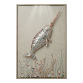 Radiant Narwhal Coastal Wall Art ポスター