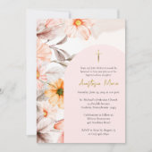 Radiant Pastel Spring Flowers Orthodox Baptism     招待状 (正面)