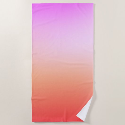 Radiant Pastel Sunset Gradient ビーチタオル (正面)