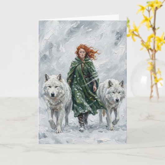 Radiant Peace Dove Lantern Imbolc Snowdrops Art カード (黄色い花)