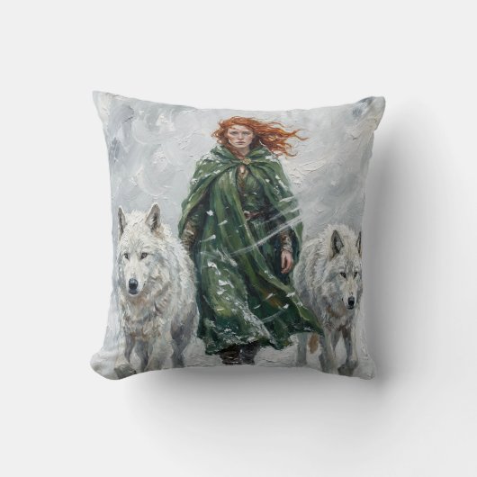 Radiant Peace Dove Lantern Imbolc Snowdrops Art クッション (正面)