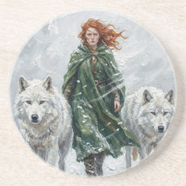 Radiant Peace Dove Lantern Imbolc Snowdrops Art コースター