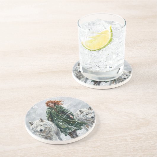 Radiant Peace Dove Lantern Imbolc Snowdrops Art コースター (側面)