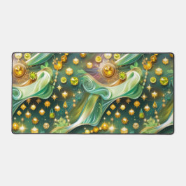 Radiant Peridot Citrine Celestial Moon デスクマット