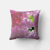 Radiant Pink Hydrangeas, pink flowers pink flowers クッション (裏面)