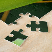 Radiant Purple Water Lily in Tranquil Pond ジグソーパズル (側面)