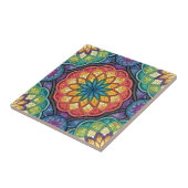 Radiant Rainbow Mandala Mosaic – Stained Glass タイル (側面)