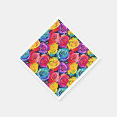 Radiant rainbow roses, floral pattern スタンダードカクテルナプキン (角)