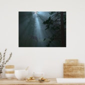 Radiant Rays（青）ポスター ポスター (キッチン)