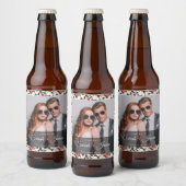 Radiant Rose Flower Wedding Beer Label ビールラベル (ボトル)