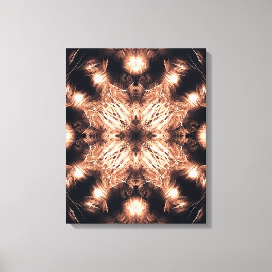 Radiant Sandstone Fractal Mandala Art キャンバスプリント (正面)